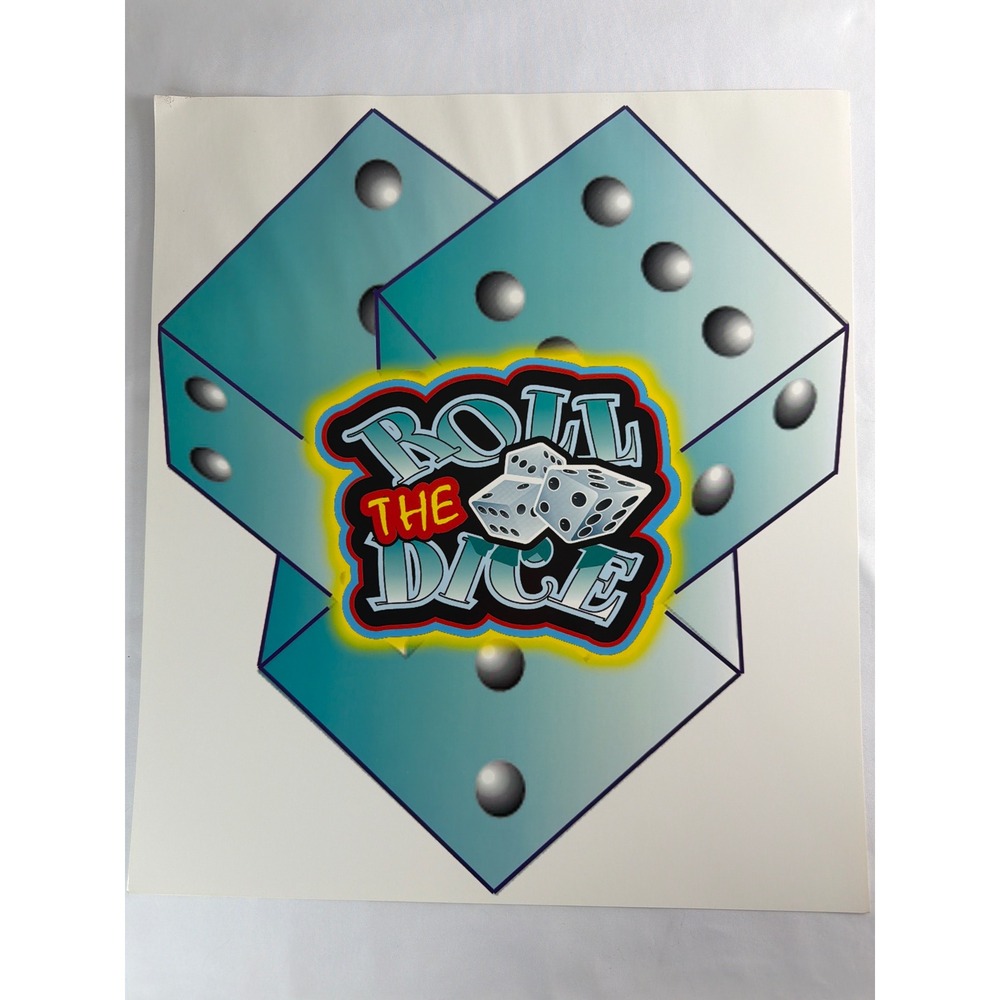 VINTAGE STYLE Roll The Dice Poster Unisex 17x15 Blue
